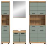 Badm�bel Set 4-teilig Shawn in Salbei und Artisan Eiche Badkombination 200 x 191 cm