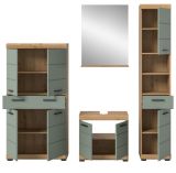 Badm�bel Set 4-teilig Shawn in Salbei und Artisan Eiche Badkombination 200 x 191 cm
