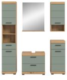 Badm�bel Set 5-teilig Shawn in Salbei und Artisan Eiche Badkombination 164 x 191 cm