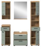 Badm�bel Set 5-teilig Shawn in Salbei und Artisan Eiche Badkombination 164 x 191 cm