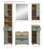 Badm�bel Set 5-teilig Shawn in Salbei und Artisan Eiche Badkombination 164 x 191 cm