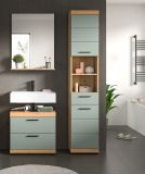 Badm�bel Set 3-teilig Shawn in Salbei und Artisan Eiche Badkombination 112 x 191 cm