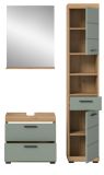 Badm�bel Set 3-teilig Shawn in Salbei und Artisan Eiche Badkombination 112 x 191 cm