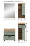 Badm�bel Set 4-teilig Shawn in Salbei und Artisan Eiche Badkombination 112 x 191 cm