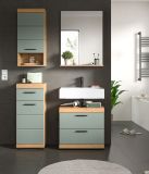 Badm�bel Set 4-teilig Shawn in Salbei und Artisan Eiche Badkombination 112 x 191 cm