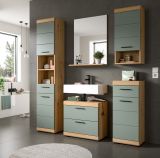 Badm�bel Set 4-teilig Shawn in Salbei und Artisan Eiche Badkombination 112 x 191 cm