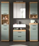 Badm�bel Set 5-teilig Shawn in Salbei und Artisan Eiche Badkombination 164 x 191 cm