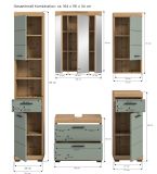 Badm�bel Set 5-teilig Shawn in Salbei und Artisan Eiche Badkombination 164 x 191 cm