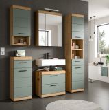 Badm�bel Set 5-teilig Shawn in Salbei und Artisan Eiche Badkombination 164 x 191 cm