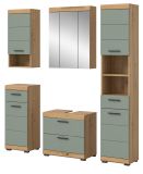 Badm�bel Set 5-teilig Shawn in Salbei und Artisan Eiche Badkombination 164 x 191 cm