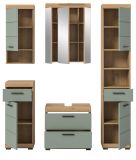 Badm�bel Set 5-teilig Shawn in Salbei und Artisan Eiche Badkombination 164 x 191 cm