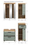Badm�bel Set 4-teilig Shawn in Salbei und Artisan Eiche Badkombination 112 x 191 cm