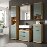 Badm�bel Set 2-teilig Shawn in Salbei und Artisan Eiche Badkombination 60 x 191 cm
