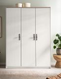 Kleiderschrank Emma in wei� Pinie Landhaus Dreht�renschrank 3-t�rig 138 x 192 cm, Soft-Close