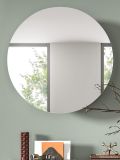 Spiegelschrank Relief in wei� Flur Spiegel mit Stauraum rund, Soft-Close