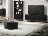 Couchtisch Torus in Esche schwarz Beistelltisch rund 80 cm