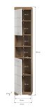 Badezimmer Hochschrank Willow in wei� Hochglanz und Nox Eiche Badschrank 37 x 191 cm