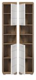 Badezimmer Hochschrank Willow in wei� Hochglanz und Nox Eiche Badschrank 37 x 191 cm