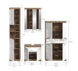 Badm�bel Set 4-teilig Willow in wei� Hochglanz und Nox Eiche Badkombination 200 x 191 cm
