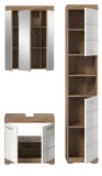 Badm�bel Set 3-teilig Willow in wei� Hochglanz und Nox Eiche Badkombination 112 x 191 cm