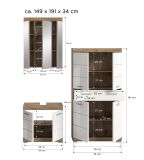 Badm�bel Set 3-teilig Willow in wei� Hochglanz und Nox Eiche Badkombination 149 x 191 cm