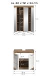 Badm�bel Set 2-teilig Willow in wei� Hochglanz und Nox Eiche Badkombination 60 x 191 cm