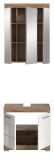 Badm�bel Set 2-teilig Willow in wei� Hochglanz und Nox Eiche Badkombination 60 x 191 cm