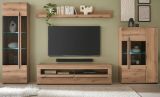 Wohnwand Design-D in Evoke Eiche Wohnkombination Set 4-teilig 350 cm, mit Soft-Close