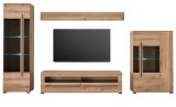 Wohnwand Design-D in Evoke Eiche Wohnkombination Set 4-teilig 350 cm, mit Soft-Close