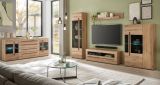 Wohnwand Design-D in Evoke Eiche Wohnkombination Set 4-teilig 310 cm, mit Soft-Close