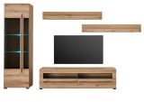 Wohnwand Design-D in Evoke Eiche Wohnkombination Set 4-teilig 240 cm, mit Soft-Close