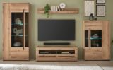 Wohnwand Design-D in Evoke Eiche Wohnkombination Set 4-teilig 340 cm, mit Soft-Close