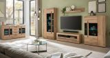 Wohnwand Design-D in Evoke Eiche Wohnkombination Set 4-teilig 340 cm, mit Soft-Close