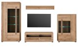Wohnwand Design-D in Evoke Eiche Wohnkombination Set 4-teilig 340 cm, mit Soft-Close