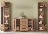 Wohnwand Design-D in Evoke Eiche Wohnkombination Set 3-teilig 290 cm, mit Soft-Close