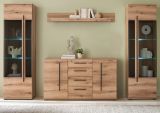 Wohnwand Design-D in Evoke Eiche Wohnkombination Set 4-teilig 290 cm, mit Soft-Close