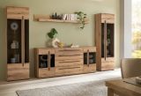 Wohnwand Design-D in Evoke Eiche Wohnkombination Set 4-teilig 340 cm, mit Soft-Close