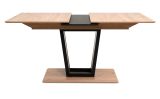 Esstisch Borja in Artisan Eiche und schwarz S�ulentisch mit Liftauszug 160 / 200 x 90 cm