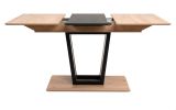 Esstisch Borja in Artisan Eiche und schwarz S�ulentisch mit Liftauszug 160 / 200 x 90 cm
