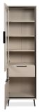 Vitrine Brebbia in sand und schwarz Vitrinenschrank 60 x 200 cm, Soft-Close-Funktion