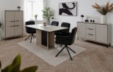 Vitrine Brebbia in sand und schwarz Vitrinenschrank 60 x 200 cm, Soft-Close-Funktion
