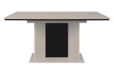 Esstisch Brebbia in sand und schwarz S�ulentisch ausziehbar 160 / 200 x 90 cm