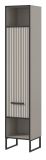Badezimmer Hochschrank Scana in sand und schwarz Badschrank 30 x 192 cm, Soft-Close
