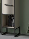 Badezimmer Kommode Scana in sand und schwarz Badkommode 30 x 101 cm, Soft-Close