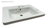 Waschtisch Set Scana in sand und schwarz Waschbeckenunterschrank MIT Waschbecken 80 cm, Soft-Close