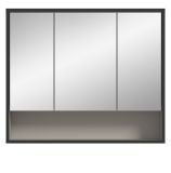 Badezimmer Spiegelschrank Scana in sand und schwarz Badschrank 3-t�rig 80 cm, Soft-Close