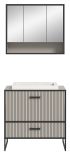 Badm�bel Set Scana in sand und schwarz Badkombination mit Waschbecken 80 cm, Soft-Close