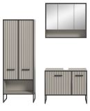Badm�bel Set 3-teilig Scana in sand und schwarz Badkombination 154 x 192 cm, Soft-Close