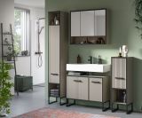 Badm�bel Set 3-teilig Scana in sand und schwarz Badkombination 125 x 192 cm, Soft-Close