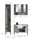 Badm�bel Set 3-teilig Scana in sand und schwarz Badkombination 125 x 192 cm, Soft-Close